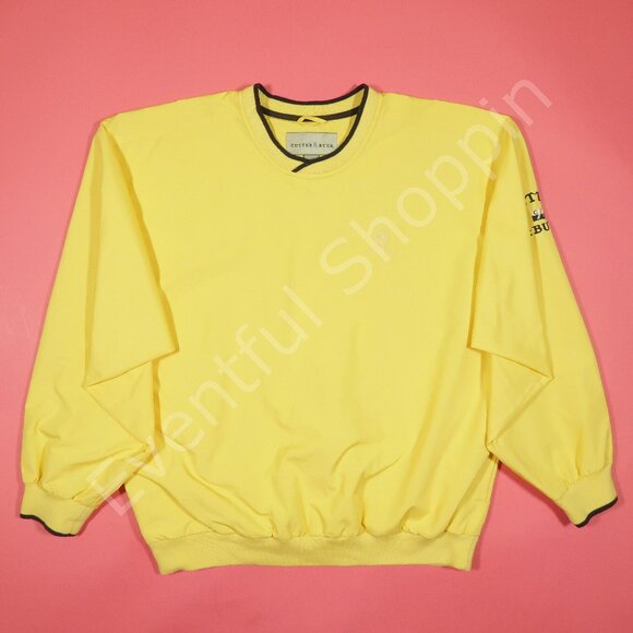 Buick Pullover Mens L Yellow Shell Golf Nylon Crewneck Cutter & Buck - Picture 2 of 6